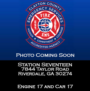 Station 17, 7844 Taylor Road, Riverdale, GA 30274. Engine 17 and Car 17.